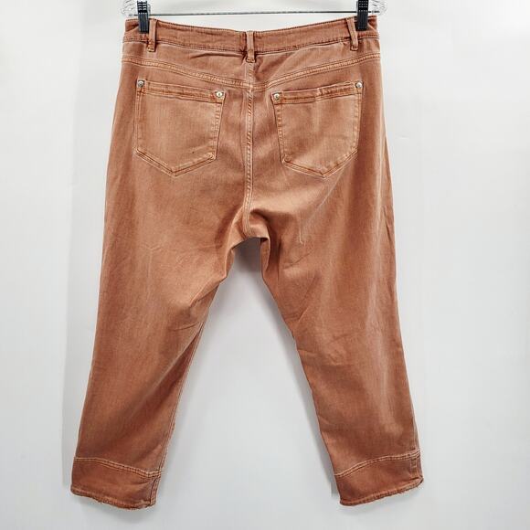 J. Jill Denim Authentic Fit Cropped Copper Orange Jeans Zip Fly Women's Size 10 - Picture 2 of 8